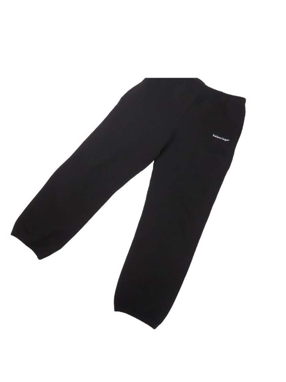 Balenciaga Sweatpants Black Cotton Logo Fleece Lining Pants